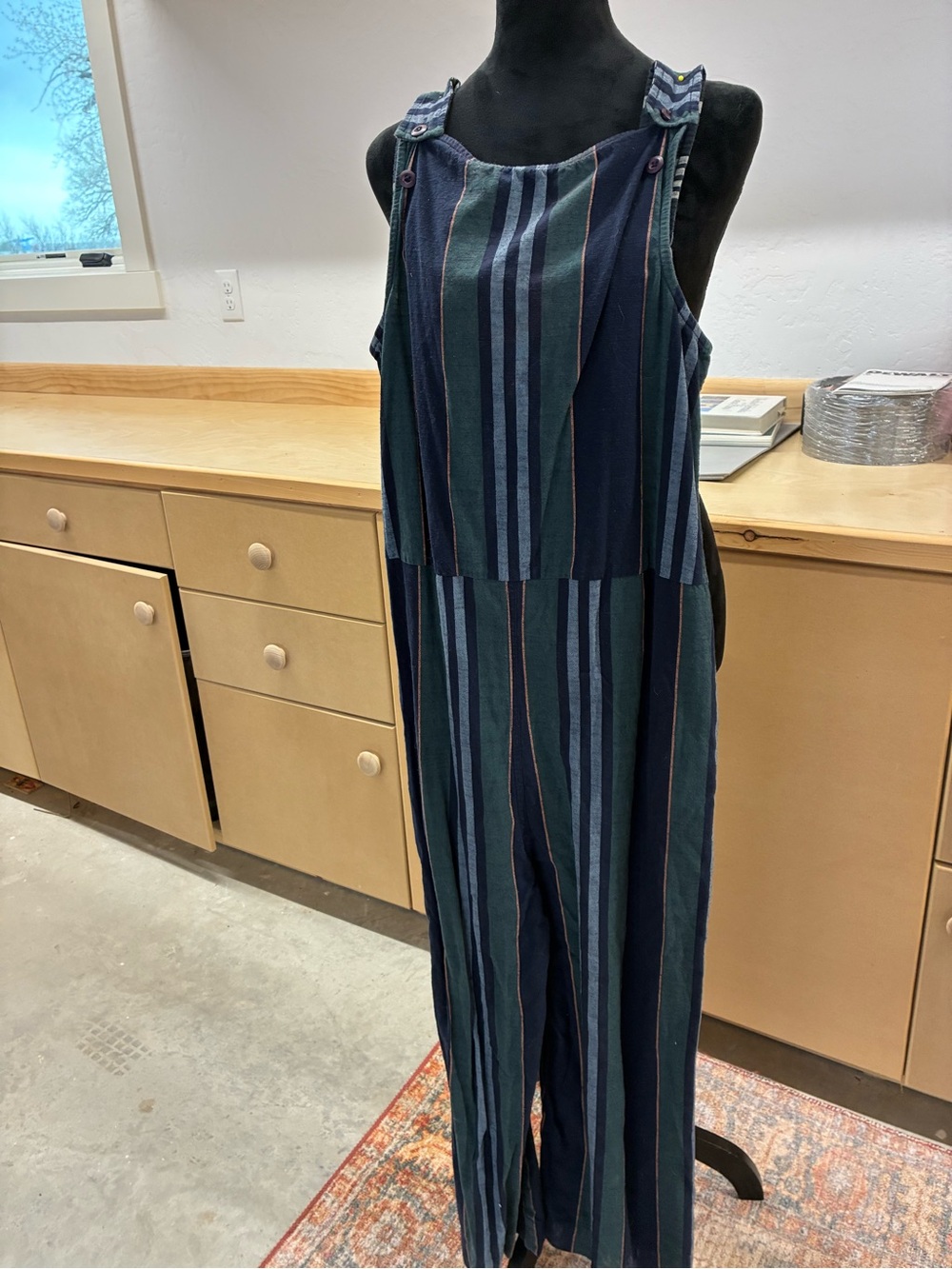 Ace and Jig striped Navy & Green Wide-Leg Jumpsuit Major all overs